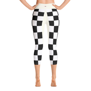 #de0152a0 - Black White - ALTINO Yoga Capri - Summer Never Ends Collection