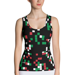 Black - #46152f80 - Viva Italia Art Commission Number 47 - ALTINO Fitted Tank Top - Stop Plastic Packaging - #PlasticCops - Apparel - Accessories - Clothing For Girls - Women Tops