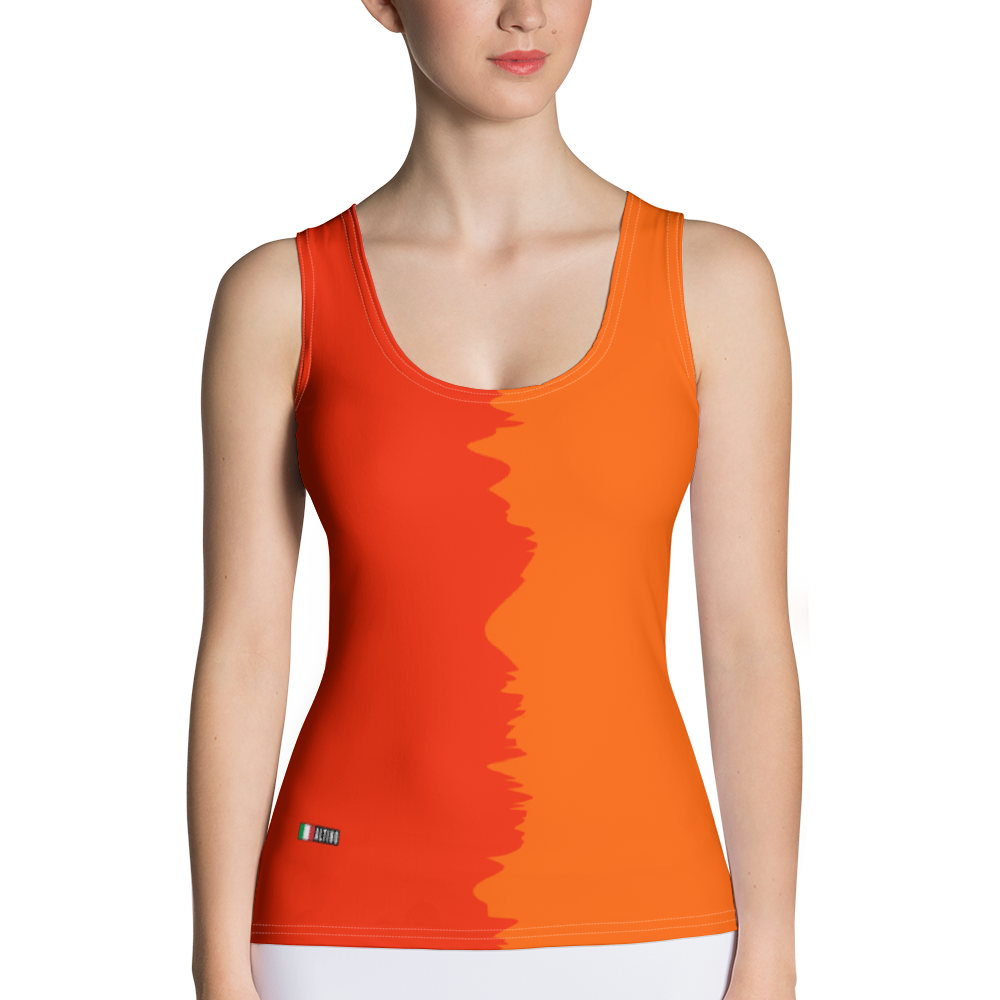 Red - #eefa4a90 - Orange Maraschino Cherry Frost - ALTINO Fitted Tank Top - Stop Plastic Packaging - #PlasticCops - Apparel - Accessories - Clothing For Girls - Women Tops