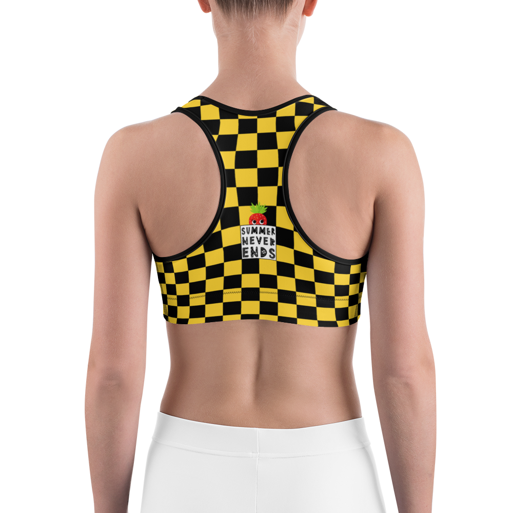 #cb7f7aa0 - Bananna Black - ALTINO Sports Bra - Summer Never Ends Collection