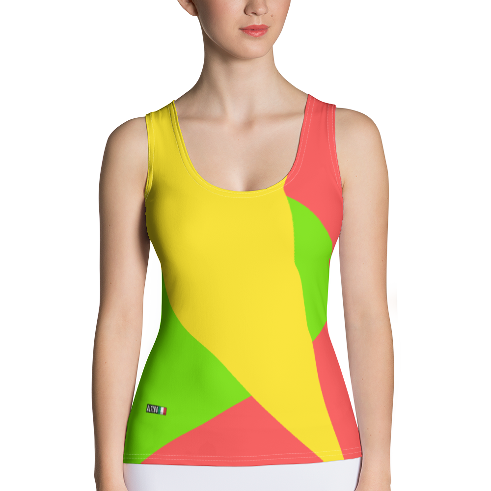 Red - #463d0fb0 - Grapefruit Lime Pineapple - ALTINO Fitted Tank Top - Stop Plastic Packaging - #PlasticCops - Apparel - Accessories - Clothing For Girls - Women Tops
