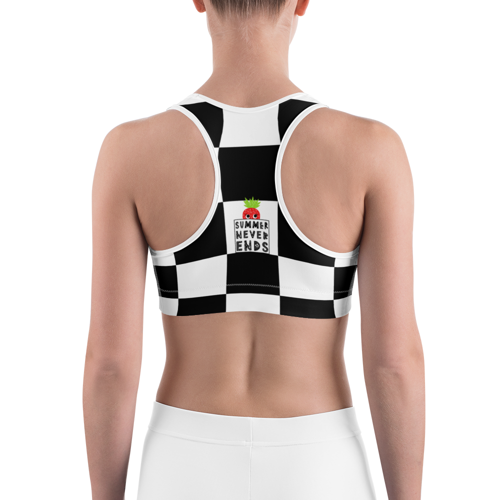 #f29ce2b0 - Black White - ALTINO Sports Bra - Summer Never Ends Collection