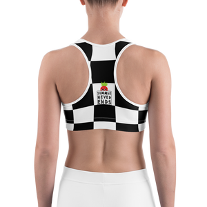 #f29ce2b0 - Black White - ALTINO Sports Bra - Summer Never Ends Collection