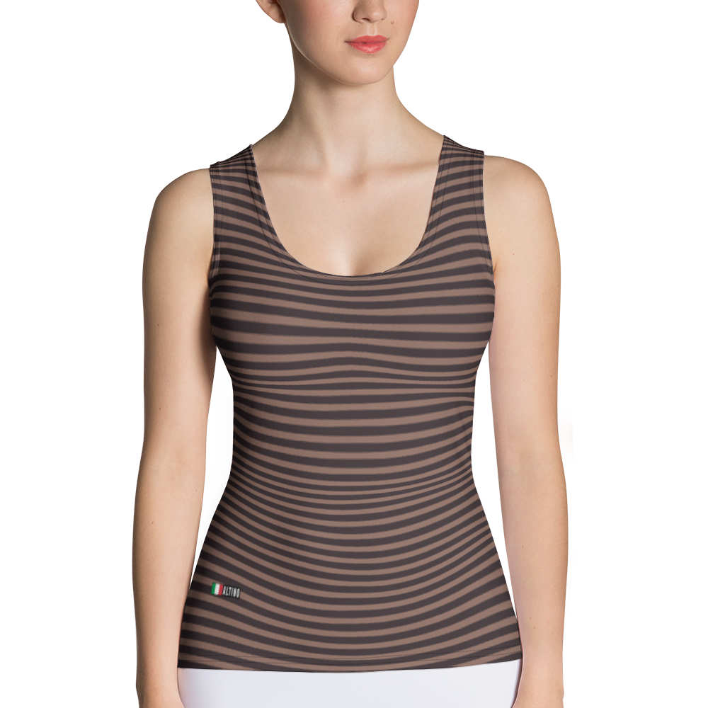 Black - #80e4fa80 - Black Chocolate Fudge Sorbet - ALTINO Fitted Tank Top - Gelato Collection - Stop Plastic Packaging - #PlasticCops - Apparel - Accessories - Clothing For Girls - Women Tops