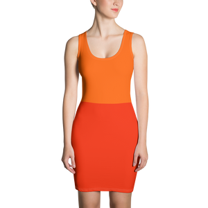 Red - #0a704c00 - Orange Maraschino Cherry Frost - ALTINO Fitted Dress - Stop Plastic Packaging - #PlasticCops - Apparel - Accessories - Clothing For Girls - Women Dresses
