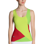 Chartreuse Green - #19e47cb0 - Cherry Green Apple Kiwi - ALTINO Fitted Tank Top - Stop Plastic Packaging - #PlasticCops - Apparel - Accessories - Clothing For Girls - Women Tops