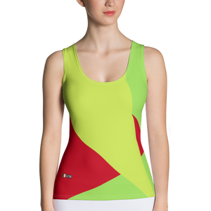 Chartreuse Green - #19e47cb0 - Cherry Green Apple Kiwi - ALTINO Fitted Tank Top - Stop Plastic Packaging - #PlasticCops - Apparel - Accessories - Clothing For Girls - Women Tops