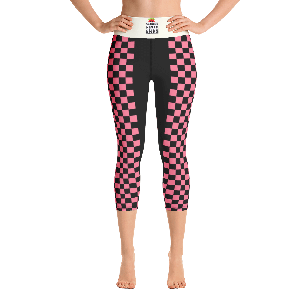 Crimson - #1f85ffa0 - Strawberry Black - ALTINO Yoga Capri - Summer Never Ends Collection - Stop Plastic Packaging - #PlasticCops - Apparel - Accessories - Clothing For Girls - Women Pants