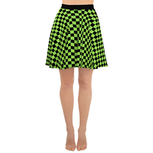 Chartreuse Green - #5bc45b80 - Green Apple Black - ALTINO Skater Skirt - Summer Never Ends Collection - Stop Plastic Packaging - #PlasticCops - Apparel - Accessories - Clothing For Girls - Women Skirts