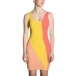 Vermilion - #2580ae30 - Bananna Orange Cream Watermelon - ALTINO Fitted Dress - Stop Plastic Packaging - #PlasticCops - Apparel - Accessories - Clothing For Girls - Women Dresses