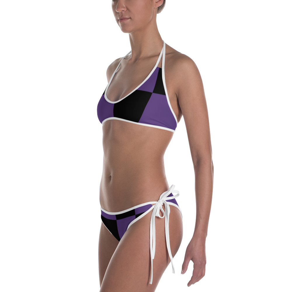 Black - #5472be10 - Black White Grape - ALTINO Reversible Bikini - Summer Never Ends Collection - Stop Plastic Packaging - #PlasticCops - Apparel - Accessories - Clothing For Girls - Women Swimwear