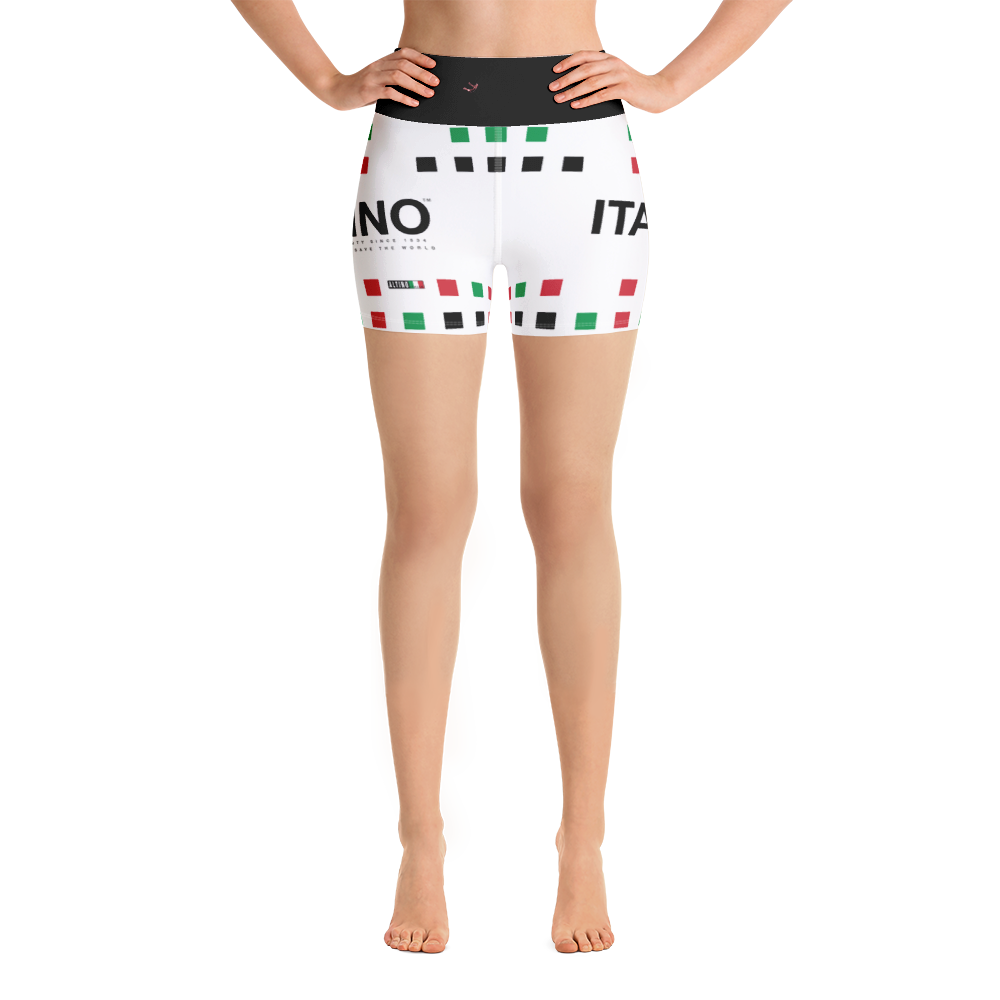 White - #d34625b0 - Viva Italia Art Commission Number 16 - ALTINO Yoga Shorts - Stop Plastic Packaging - #PlasticCops - Apparel - Accessories - Clothing For Girls - Women Pants
