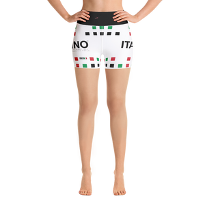 White - #d34625b0 - Viva Italia Art Commission Number 16 - ALTINO Yoga Shorts - Stop Plastic Packaging - #PlasticCops - Apparel - Accessories - Clothing For Girls - Women Pants