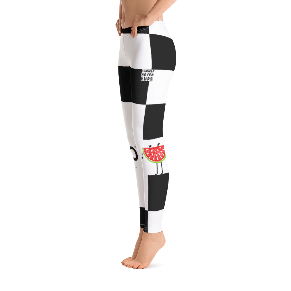 #e9fe43a0 - Black White - ALTINO Leggings - Summer Never Ends Collection